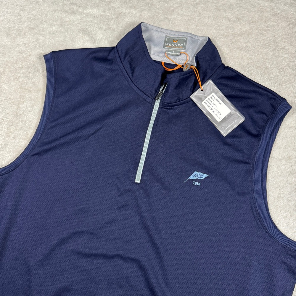 Fennec Vest Mens L Navy Range Zip Mock Vest 1/4 Zip Performance Golf‎ ACC 1916